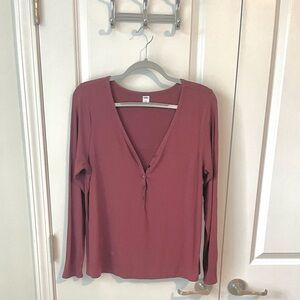 Old Navy Deep Red V-Neck Blouse